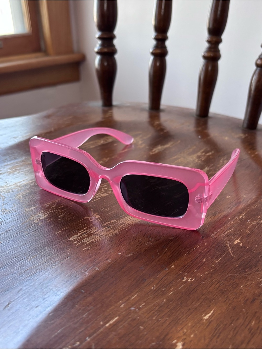 Retro Rectangular Pink Sunglasses